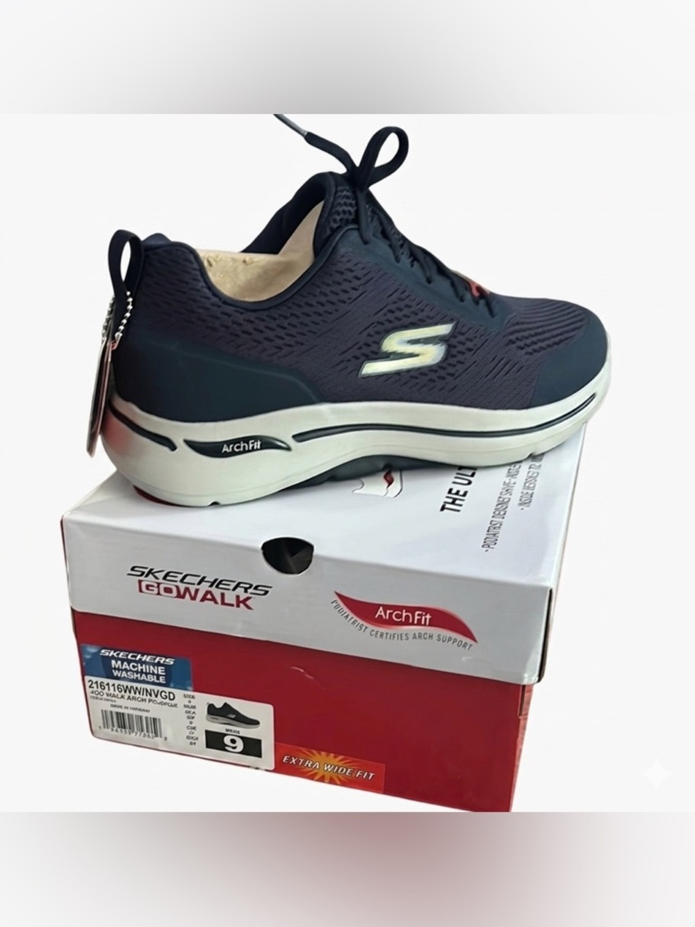 Skechers GO WALK Arch Fit Idyllic Men’s 9 Extra Wide 4E NWT 216116 NVGD